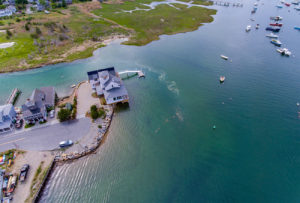 View of home on the water, Marshfield, MA