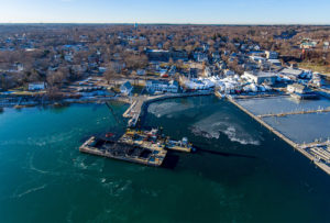 Aerial view of Plymouth Harbor