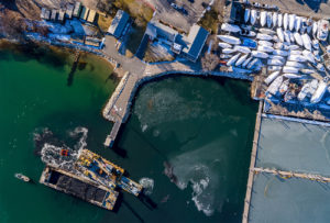 Wintery harbor - Plymouth Yacht club dredging project