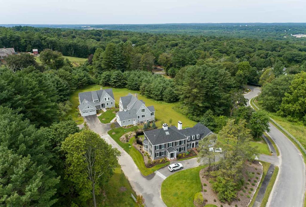 Milton, MA neightborhood from the sky